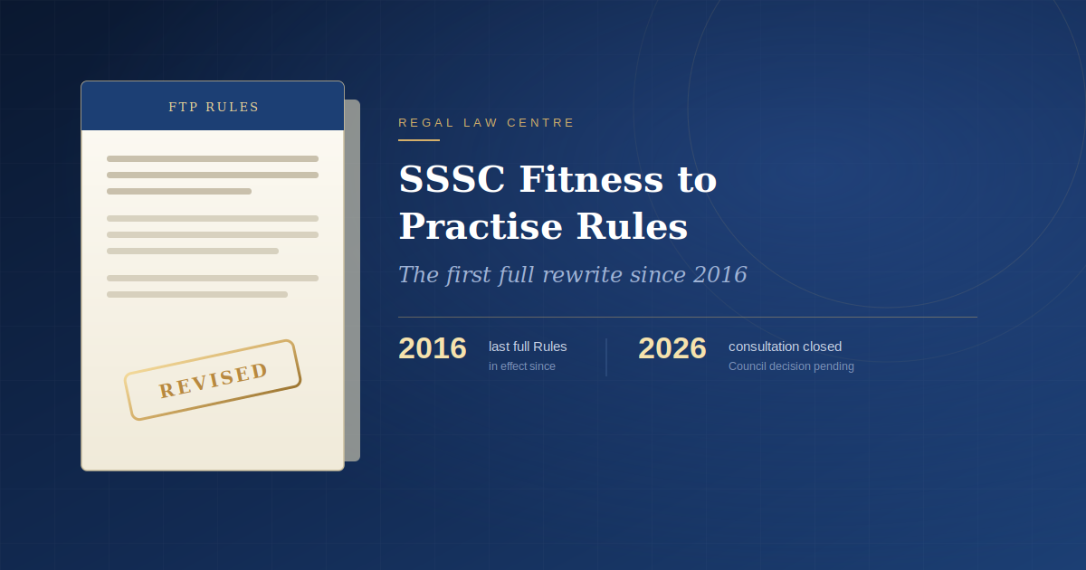 SSSC Is Rewriting Its Fitness to Practise Rules. Here's What Could Change.